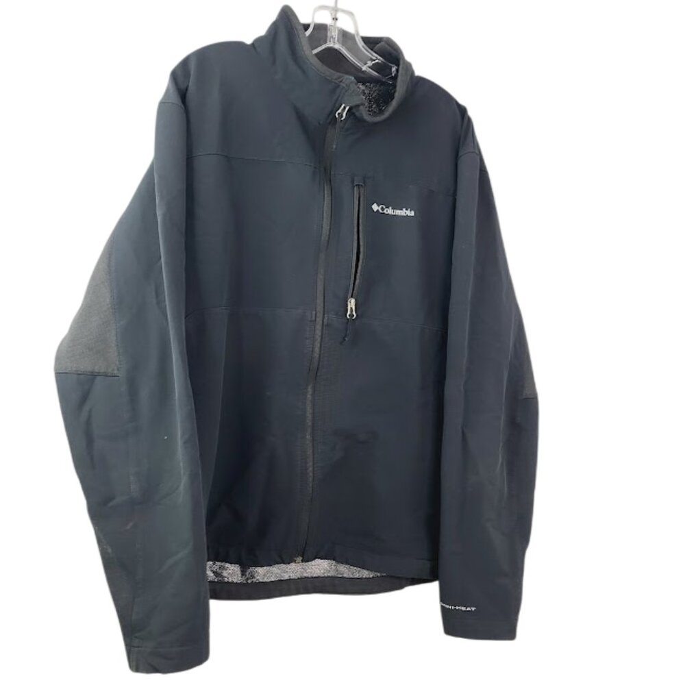 Columbia Men's Black Mock Neck Winter Windbreaker Jacket Size XXL